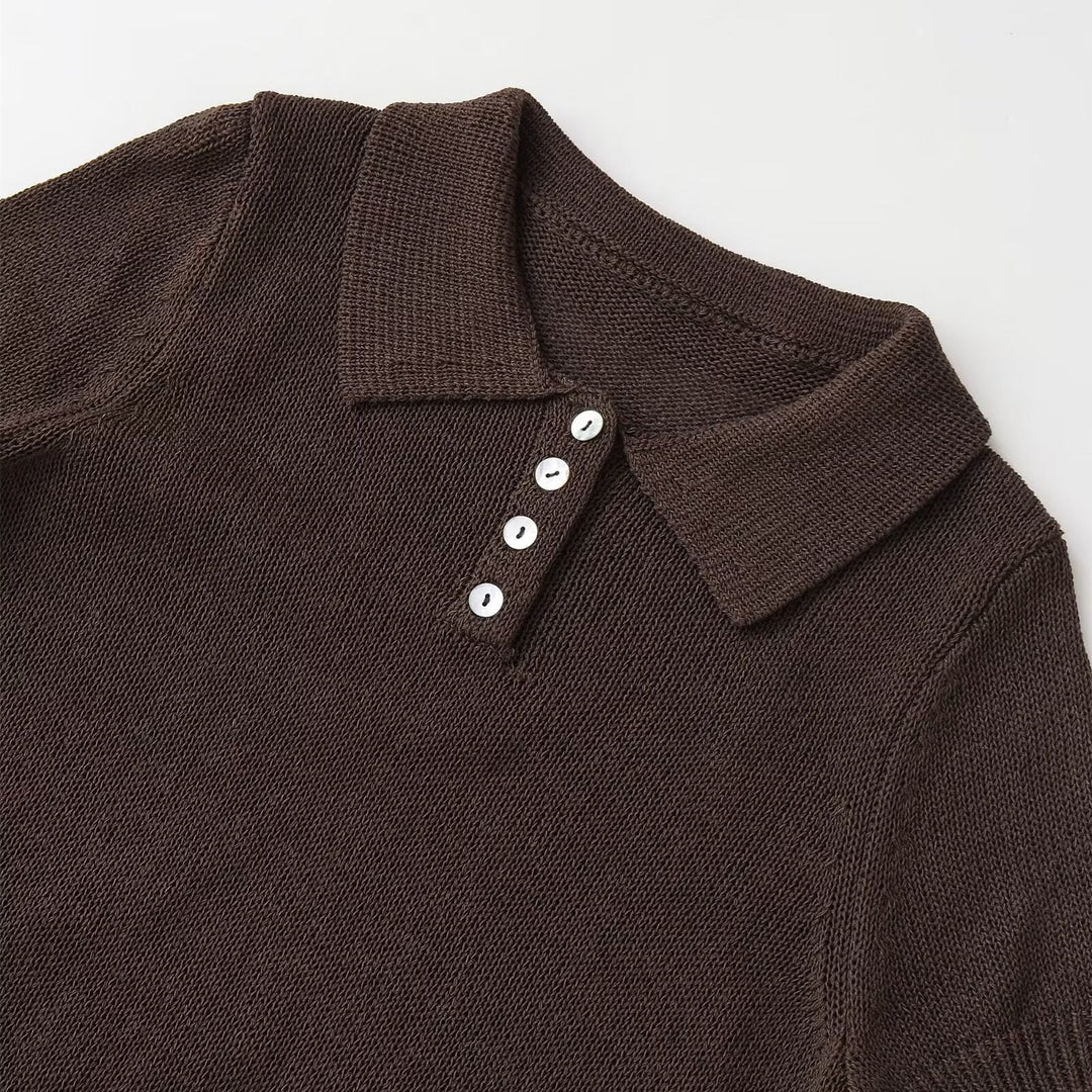 Damen Polohemd mit elegantem Kragen und hochwertigen Knopfdetails Drune