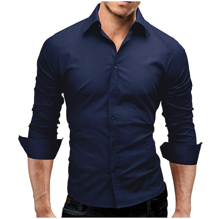 Herren nan tailliertes Businesshemd mit Cutaway-Kragen und Stretch-Baumwollmix Drune