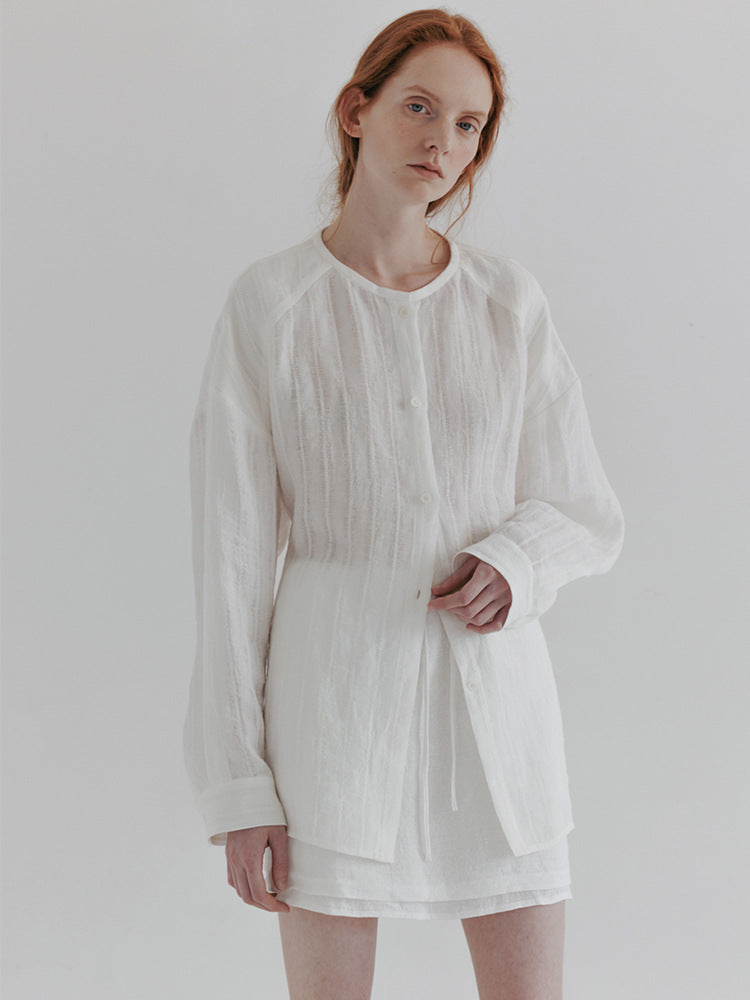 Damen lässige Longshirts mit feiner Struktur Drune