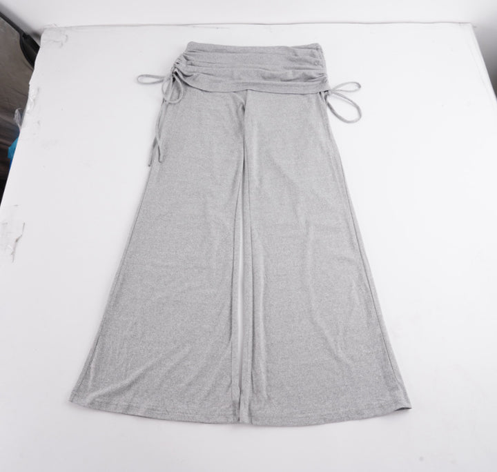 Damen Palazzo-Loungehose mit Raffung-Umschlagbund und Komfortstretch Drune