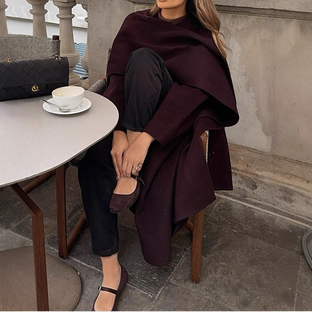 Damen eleganter Überwurf mit asymmetrischem Schnitt Drune