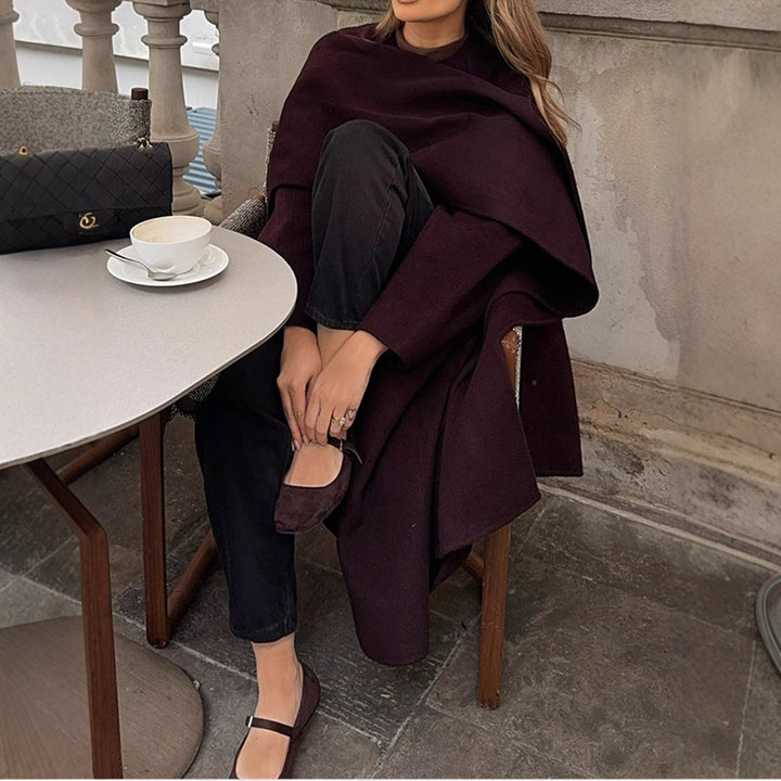 Damen eleganter Überwurf mit asymmetrischem Schnitt Drune