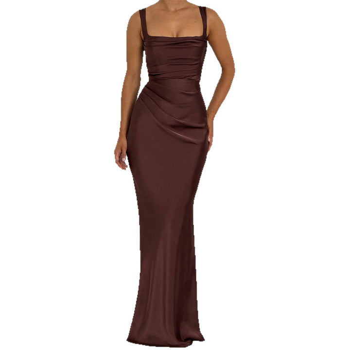 Damen Maxikleid mit elegantem Quadrat-Ausschnitt und figurformendem Design Drune