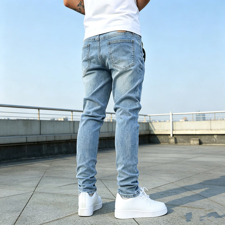 Herren Enganliegende Ripped Jeans Drune