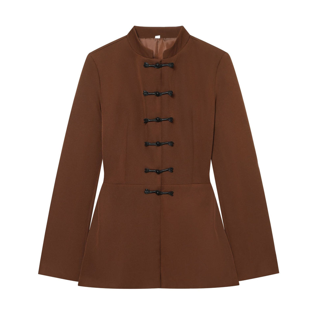 Damen Jacke mit Stehkragen und chinesischen Knebelverschlüssen Drune