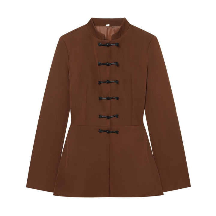 Damen Jacke mit Stehkragen und chinesischen Knebelverschlüssen Drune