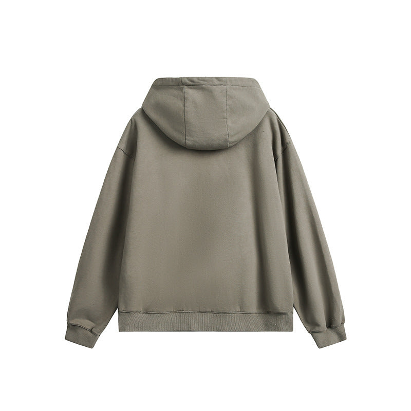 Unisex Oversize-Hoodie mit Distressed-Details, Kängurutasche und gerippten Bündchen Drune