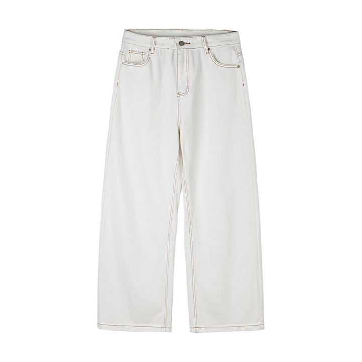 Damen Weite High-Waist Culotte-Jeans mit sichtbaren Kontrastnähten Drune