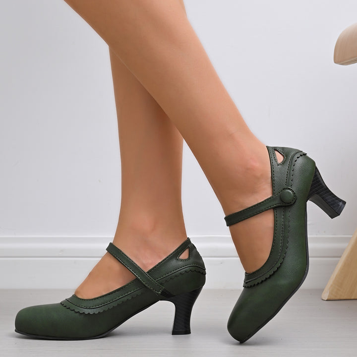 Damen Elegante Mary Jane Absatzschuhe mit verzierten Riemen und anatomischem Fußbett Drune