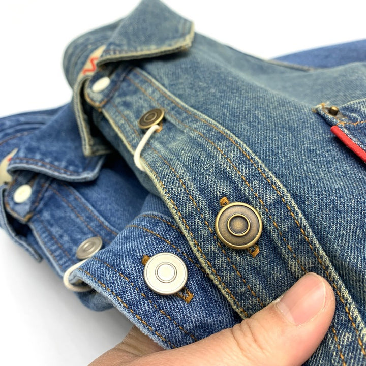 Herren Relaxed Denim-Hemdjacke mit aufgesetzten Brusttaschen und gerundetem Saum Drune