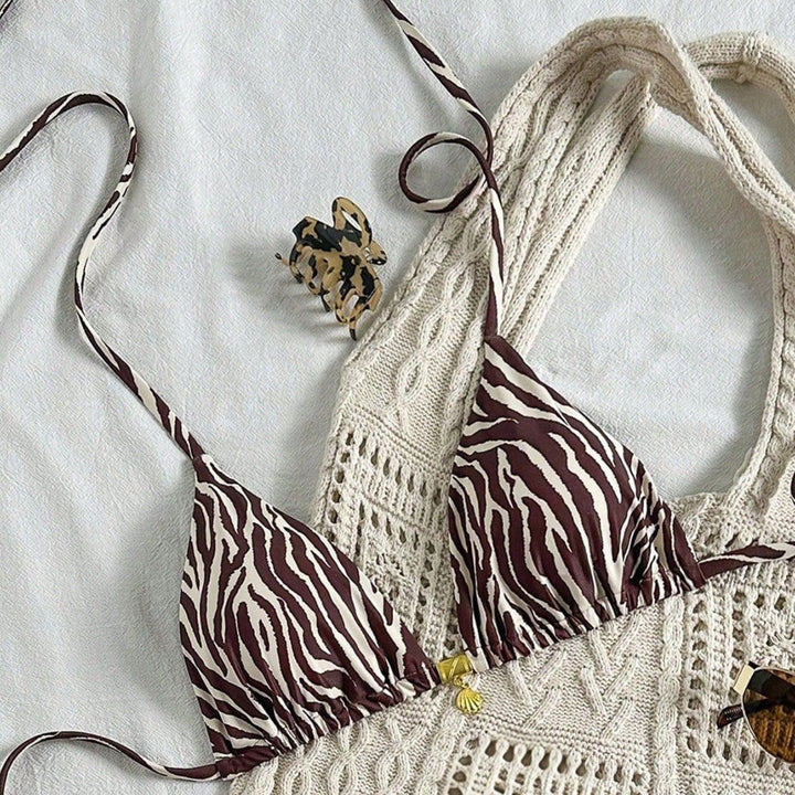 Damen Triangel-Bikinioberteil mit Rüschen Drune
