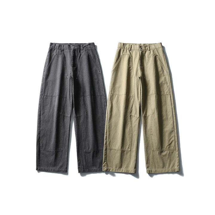Damen High‑Waist Cargo‑Hose aus Denim mit verstärkten Knieeinsätzen und großen aufgesetzten Taschen Drune