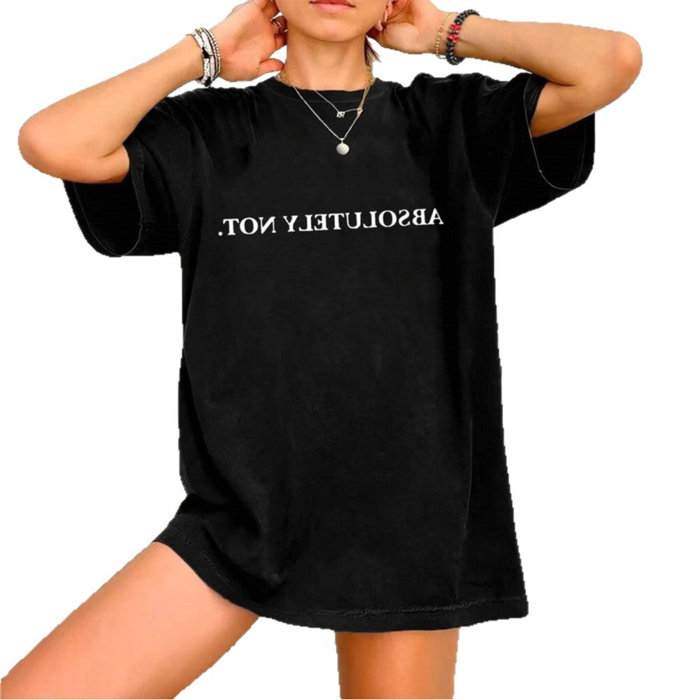 Damen Oversized T-Shirt mit kreativem Statementdruck Drune