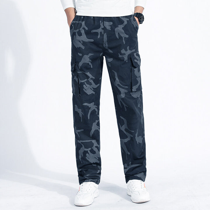 Herren Camouflage Cargohose im Army‑Stil mit geradem Schnitt, Mehrfach‑Taschen & robusten Nähten Drune