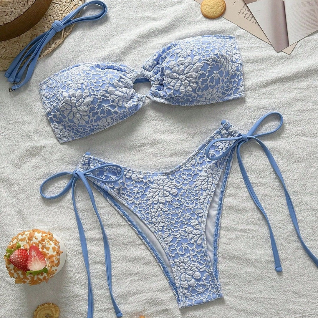 Damen Blumenmuster Bikini Drune