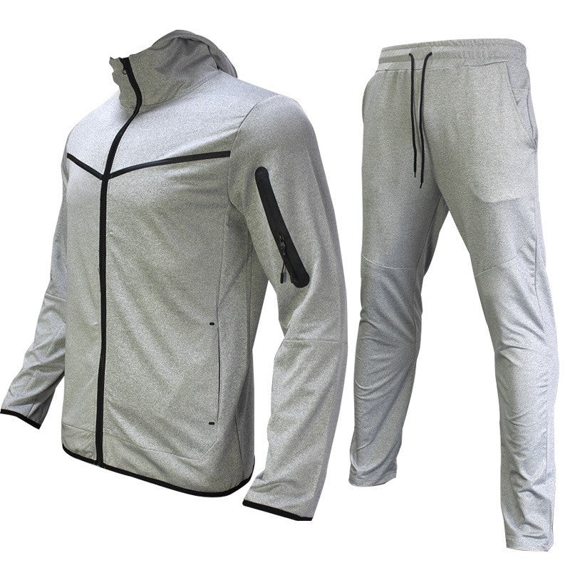 Herren sportliches Hoodie-Set mit atmungsaktiven Eigenschaften und modernen Kontrastdetails Drune