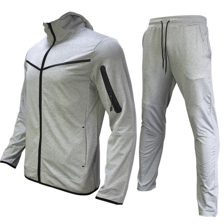 Herren sportliches Hoodie-Set mit atmungsaktiven Eigenschaften und modernen Kontrastdetails Drune