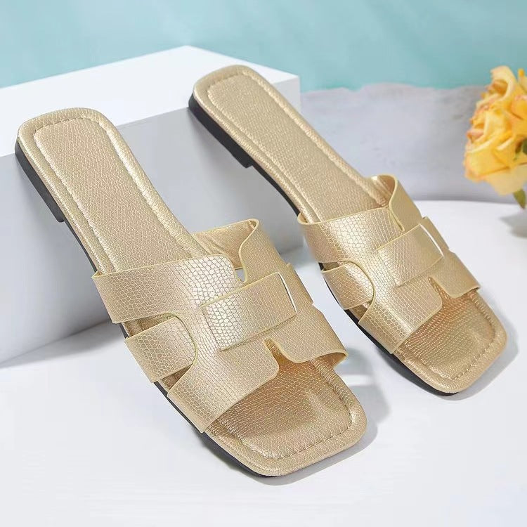 Damen Komfortable Slidesandalen mit modischem Riemen-Design Drune