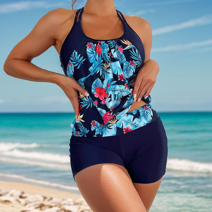 Damen Sportliches Tankini-Set mit modischem Streifenmuster Drune