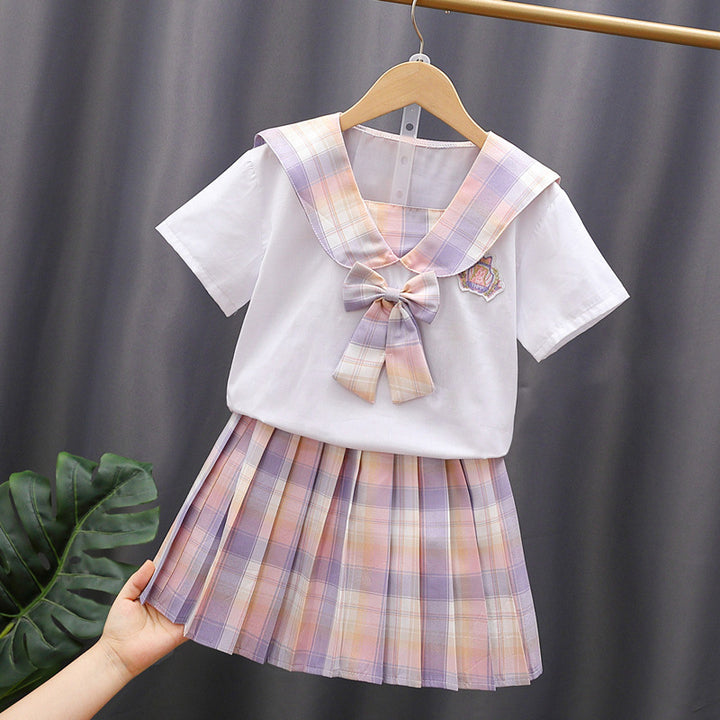 Damen Schuluniform Kleid Drune