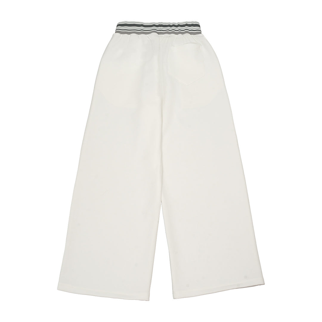 Damen Weite Culotte-Sweathose mit hohem Bund und gestreiftem Rippbündchen Drune