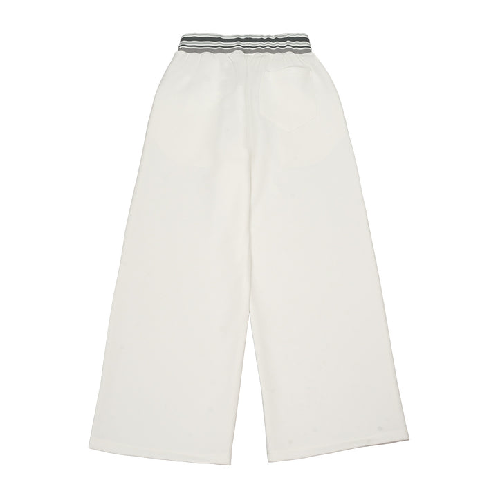 Damen Weite Culotte-Sweathose mit hohem Bund und gestreiftem Rippbündchen Drune