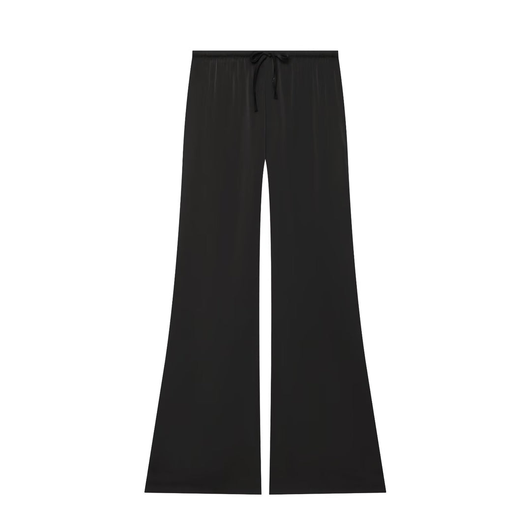Damen Weite Satin-Hose mit elastischem Tunnelzugbund und Polka-Dot-Muster Drune