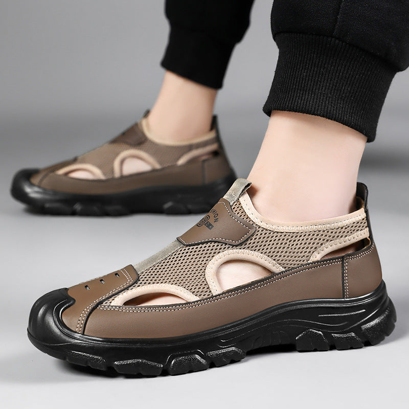 Herren nan atmungsaktive Outdoor-Sandale mit stoßdämpfender Sohle und verstärktem Zehenschutz Drune
