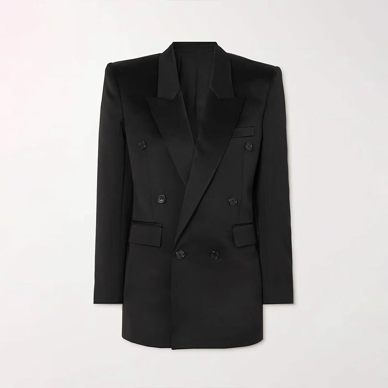 Damen Modischer Oversize-Blazer mit doppelter Knopfreihe Drune