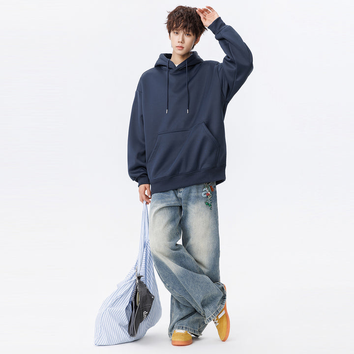 Unisex Oversize Kapuzenpullover mit Kängurutasche und weichem Fleece-Innenfutter Drune