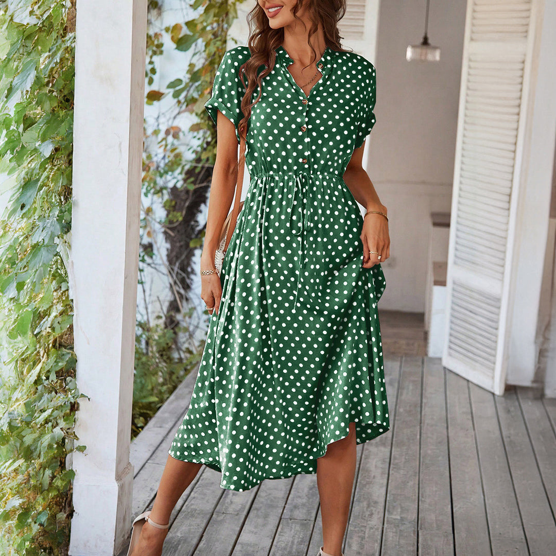 Damen Midikleid mit Punkten Drune