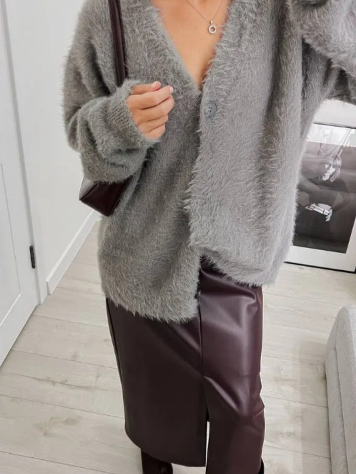 Damen Kuschelige Oversized Strickjacke Drune