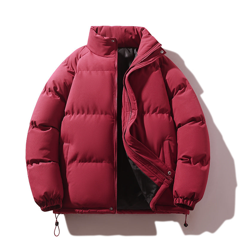 Unisex Wattierte Steppjacke aus Daunenimitat mit hohem Kragen und Kordelzug Drune