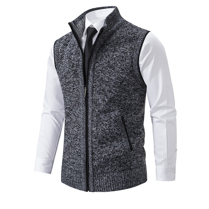 Herren Strickweste mit Reißverschluss und strukturiertem Design Drune