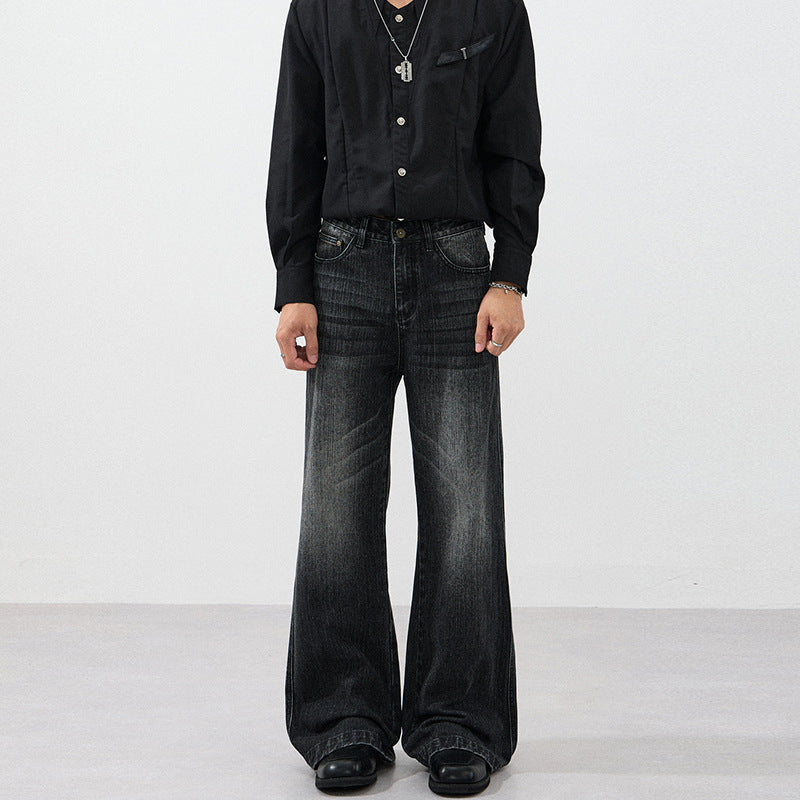 Herren Weite Vintage-inspirierte Five-Pocket-Denim-Jeans im Bodensaum-Baggy-Cut Drune