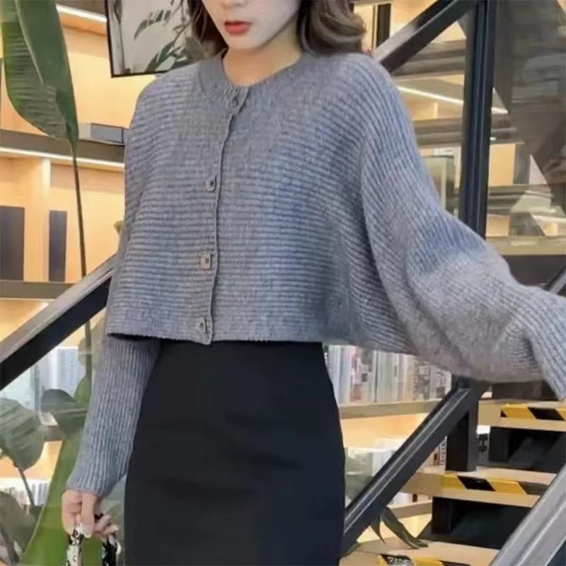 Damen lockere Strickjacke mit Knopfdetails und weitem Schnitt Drune