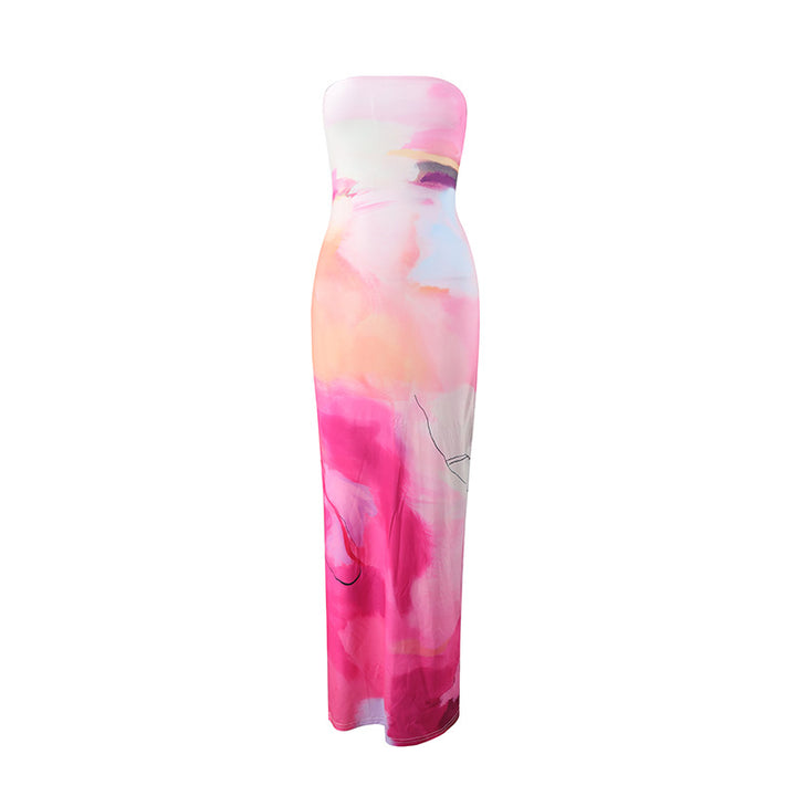 Damen figurbetontes Sommerkleid im Aquarell-Design Drune