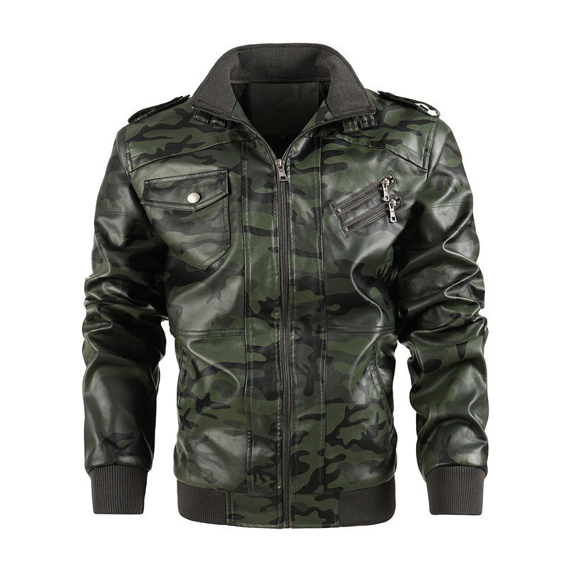 Herren camouflage Freizeitjacke mit stylischen Reißverschlusstaschen Drune