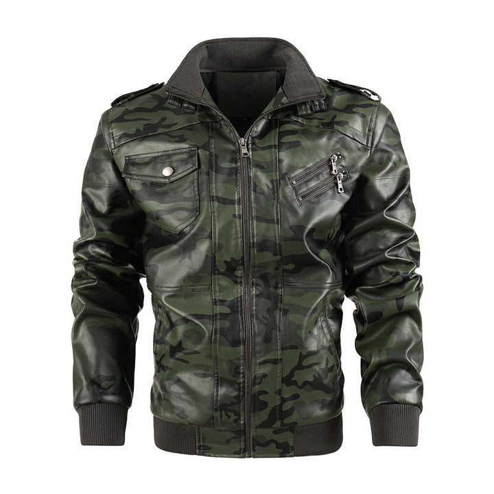 Herren camouflage Freizeitjacke mit stylischen Reißverschlusstaschen Drune