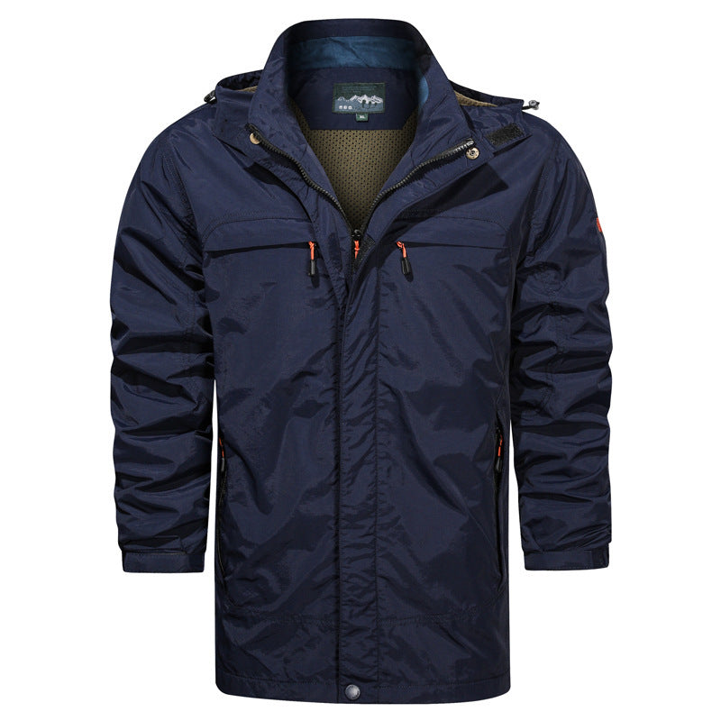 Herren Langer wasserabweisender Fieldparka mit Kapuze atmungsaktivem Meshfutter und Multifunktions‑Taschen Drune