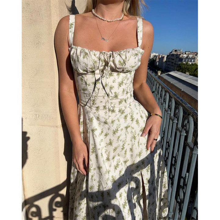 Damen Maxikleid mit schulterfreier Silhouette und romantischem Rüschendetail Drune