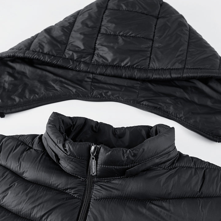Herren Ultraleichte gesteppte Kapuzenjacke mit Thermofüllung & Packable‑Design Drune