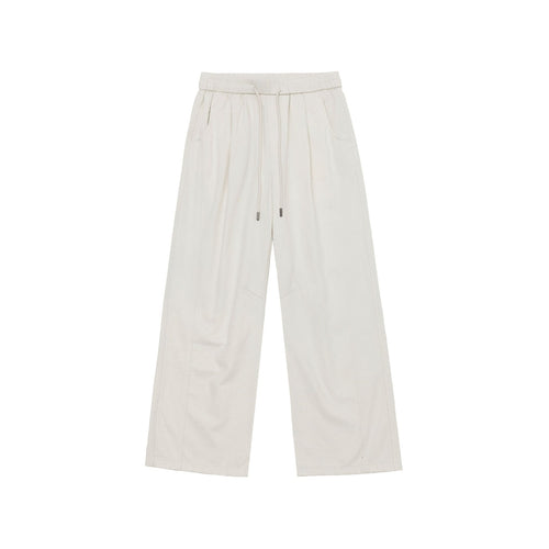 Damen Weite Culotte-Hose aus Baumwollmix mit elastischem Bund und Tunnelzug Drune