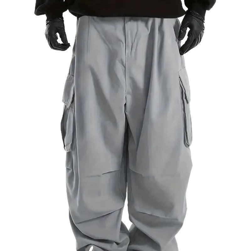 Herren Weite Utility-Cargohose mit übergroßen Klappentaschen & elastischem Tunnelzugbund Drune