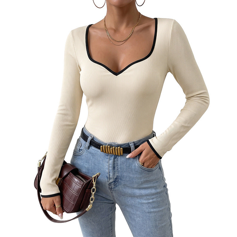 Damen Moderner Body mit V-Ausschnitt Drune