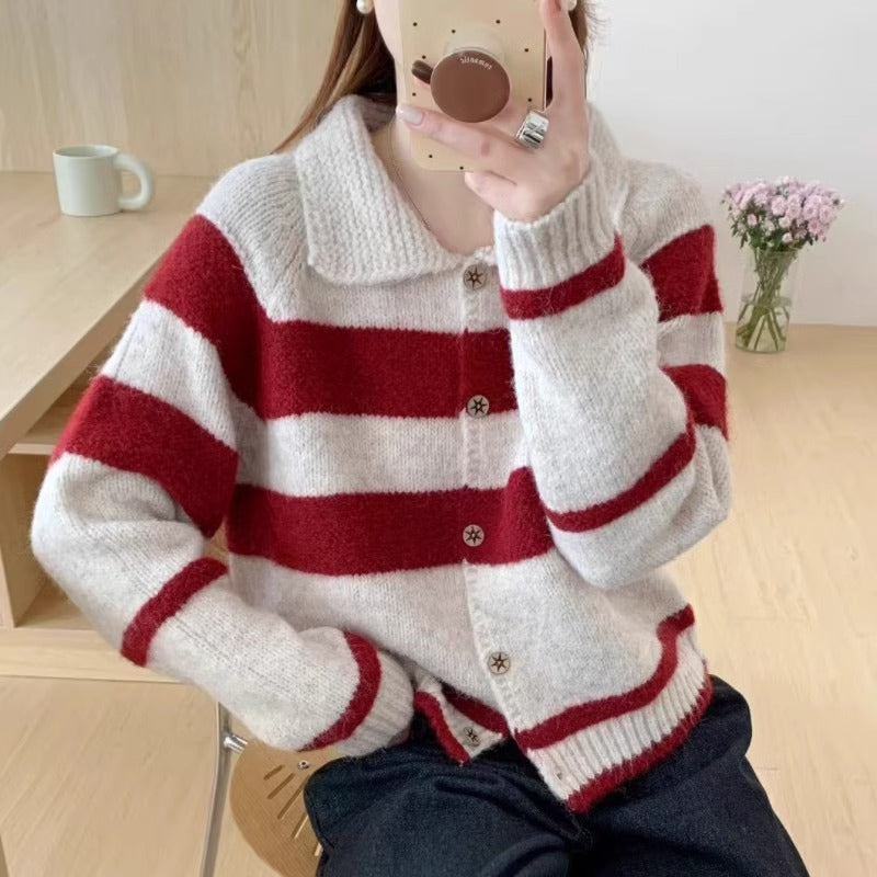 Damen Gemusterte Strickjacke Drune