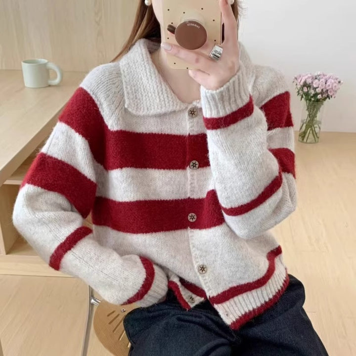 Damen Gemusterte Strickjacke Drune