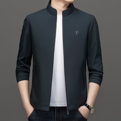 Herren Leichte Utility-Jacke mit hohem Kragen Drune