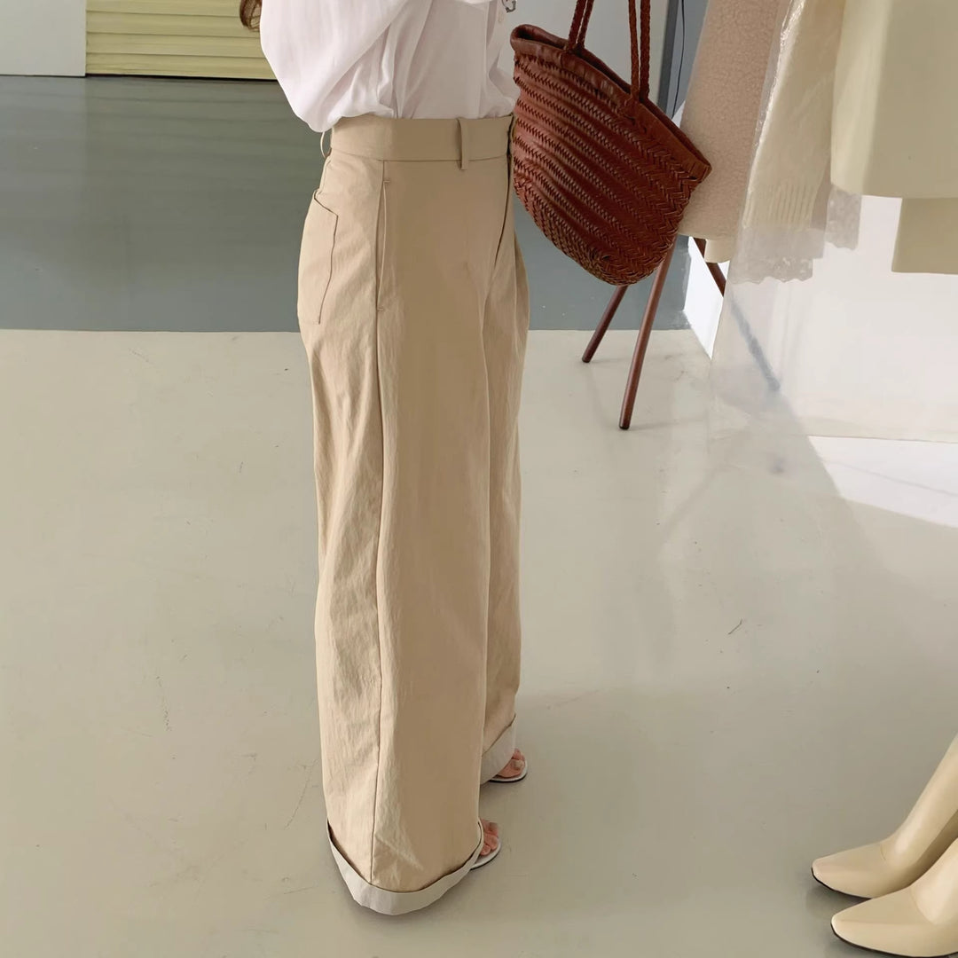 Damen Modische Chinohose mit weitem Schnitt Drune