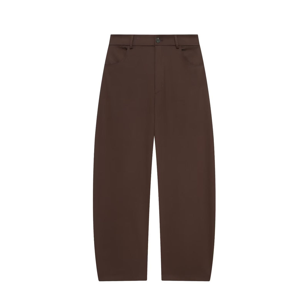 Damen Highwaist-Cropped-Hose mit weitem Bein und geradem Saum Drune